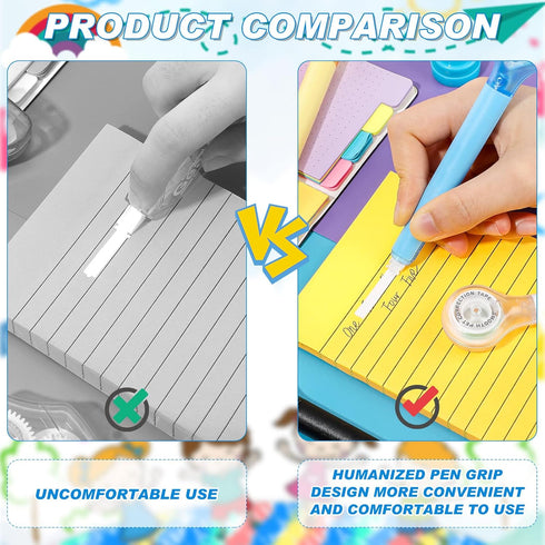 10 Pack Correction Tape Pen Correctional Tape Ink Corrector Tape Correction Tape Eraser for School Office Supplies, 0.2 x 236 Inch...