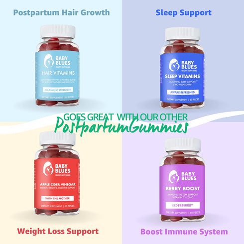 Baby Blues: Organic Probiotic Gummy Vitamins for Moms - Strawberry - 5 Billion CFU...