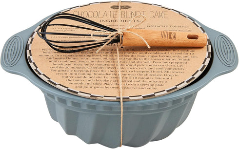 Mud Pie Bundt Cake Recipe Set, whisk 7" | mold 9 1/2" x 11", GRAY...
