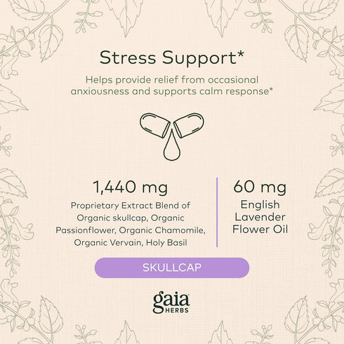Gaia Herbs Calm A.S.A.P. Stress Support Supplement - with Skullcap, Passionflower, Chamomile, Vervain, Holy Basil & More to Support a Natural Calm...