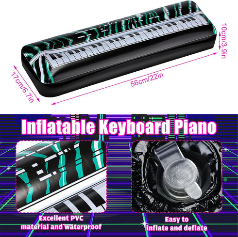 2 Pcs Inflatable Keyboard Piano Rock Star Toys Inflatable Party Props Electric Blow up Keyboard Piano Rock and Roll Party Decorations for Kids 80s...