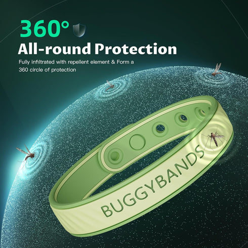 Mosquito Repellent Bracelets, 2 Pack Silicone Mosquito Repellent Bands with DEET Free, Natural & Waterproof Bug Wristbands for Kids and Adults, Ou...