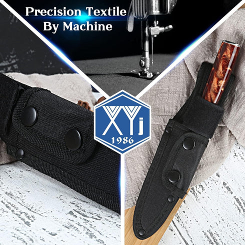 XYJ Universal Knife Sheath Oxford Cloth Camping Knives Sleeves Case Edge Guards Blade Protectors (Black, 5.5 * 2 inch)...