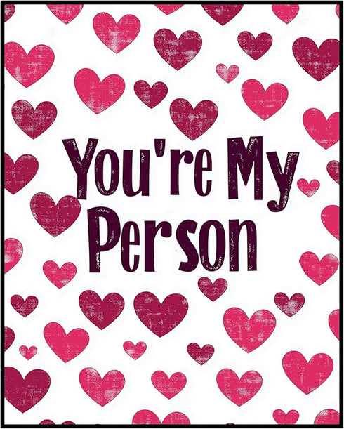 Posterizer 1 pcs-You’re My Person" minimalist art with hearts-Valentine's day art-Romantic Art-Holiday Poster -Gift for Couples boyfriend girlfrie...