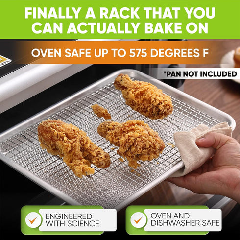 Spring Chef Cooling Rack & Baking Rack - 100% Stainless Steel Cookie Cooling Rack, Wire Baking Rack, Oven Safe 8.5 x 12 Inches Fits Small Quarter ...
