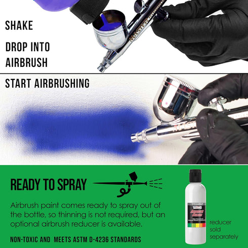 U.S. Art Supply Ready to Spray Grass Green Opaque Airbrush Paint - 8oz Bottle, Professional Grade Non-Toxic Water-Based Colors for Vibrant & Perma...