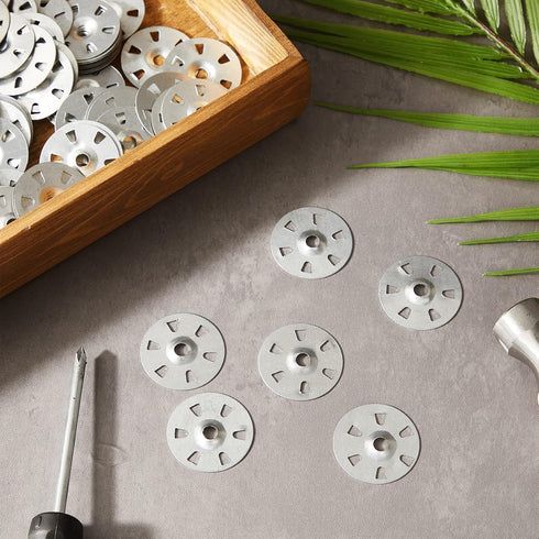 Dunzy 100 Pcs 1.38 Inch Washers for Installation of Foam Board Galvanized Steel Washer Wall Washer for Fixing Fastening and Supporting Foam Board ...