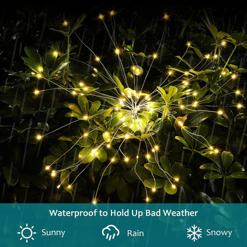 JJGoo Solar Garden Lights Solar Firework Lights, 2 Pack 135 LEDs 2 Lighting Modes Solar Lights Outdoor Waterproof for Garden Patio Walkway Pathway...