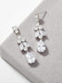 SWEETV Teardrop Wedding Bridal Earrings for Brides, Bridesmaids, Crystal Cubic Zirconia Dangle Drop Earrings for Women Prom Gifts...