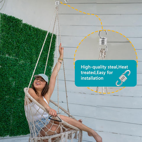 8 Pcs Swing Spring Heavy Duty Hanging Springs Porch Swing 2640lbs Hammock Hanger Springs for Swings Hammock-Chair Ceiling Mount Replace, (660lbs x...