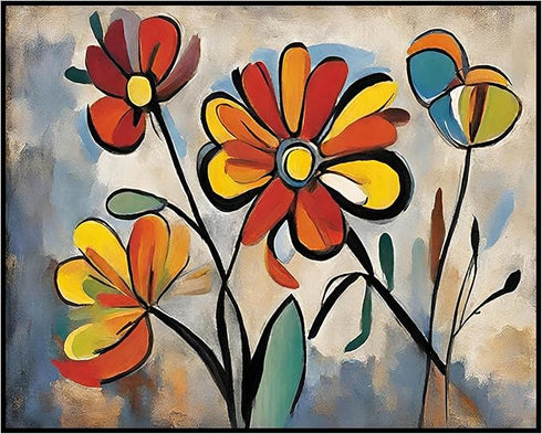 Posterizer 1 pcs-beautiful dainty flower in oil painting style 2-Floral & Botanical Art-Landscape & Nature Art-Decor for Home & Office- unframed w...