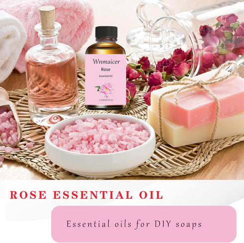 Rose Essential Oil 4 Oz, Premium Grade Rose Oil for Massage, Face, Skin & Diffuser and Aromatherapy 120 mL...