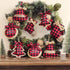 Ivenf Christmas Decorations Indoor Tree Ornaments, 8pcs Red Black Buffalo Plaid Burlap Farmhouse Xmas Ornaments, Tree Ball Bell Stocking Shaped Ru...
