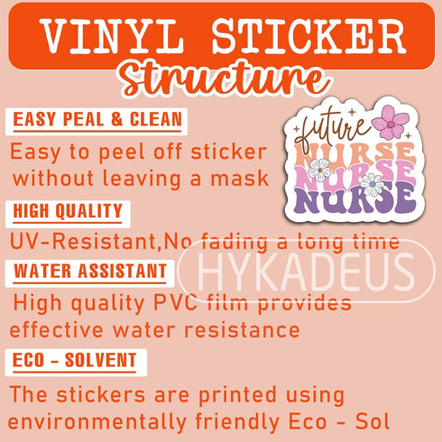 (3Pcs) Future Nurse Sticker Nursing Student Stickers Nursing School Die Cut Waterproof Vinyl Decal Decorate for Books, Laptops, Tumblers, Water Bo...