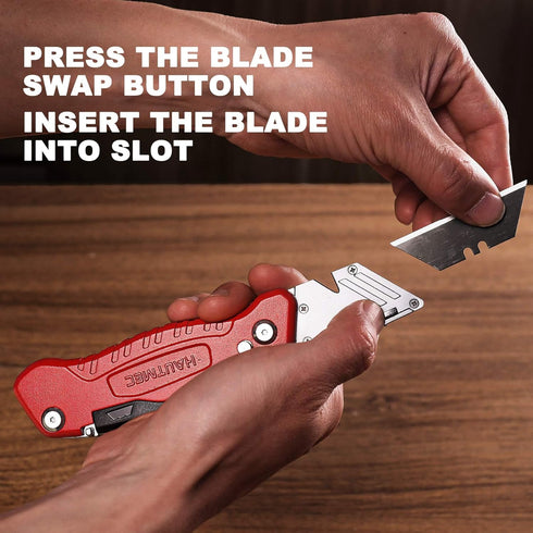 HAUTMEC Multifunctional Heavy Duty Folding Utility Knife With Integrated Screwdrivers, Blade Storage, Box Cutter Built In Zinc Alloy Housing, 3 Ex...