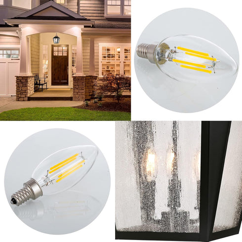 12 Volt LED Candelabra Bulbs E12 Light Bulb 40 Watt Replacement Soft White 3000K, Low Voltage 12V 24V Candelabra Light Bulbs for RV, 3 Pack...
