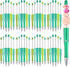 60 Pieces Plastic Beadable Pen Bead Ballpoint Pen Black Ink Beaded Pens for Kids Students Presents Office School Supplies (Green Series,Classic)...