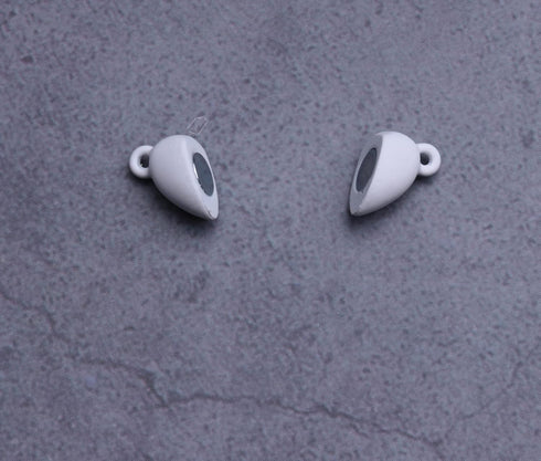 8 Pcs Magnetic Clasps Heart Shape Metal Silver White Magnetic Locking Clasps for DIY Necklace Making Jewelry Bracelet Connectors Women Finding Kit...