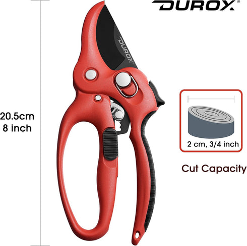 DURXO - Ratchet Pruning Shears, Garden Shears with Effort-Saving Device, Heavy Duty Anvil Pruners with Replaceable Cutting Blade Design. Gardening...