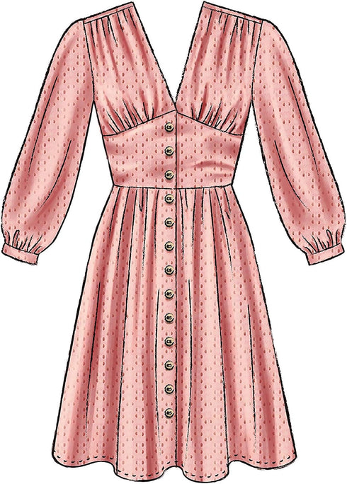 McCall Pattern Company McCall's Women's Sleeveless and Short Sleeve Button Up Dress Sewing Patterns, Sizes 14-22,White...