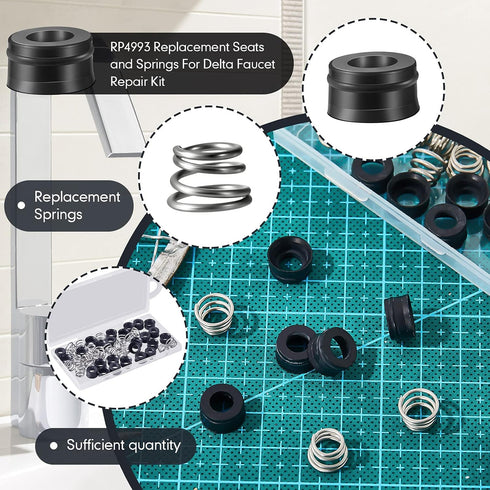 RP4993 Replacement Seats and Springs Faucet Repair Kit RP4993 Seats and Springs Compatible with Faucet Rod Replacement, Black (36 Pairs)...