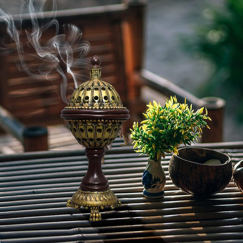 AM Lux Globe Incense Burner - Bakhoor Cone Holders | Insence bukhoor Burners| Frankincense Burner Charcoal | Mabkhara | for Office & Spiritual Déc...