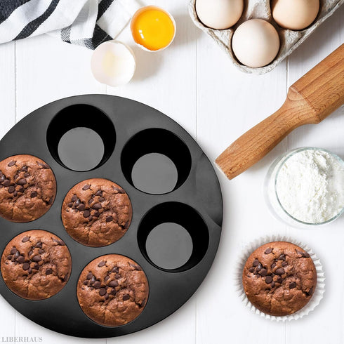 Air Fryer Muffin Pan (7 Cups) — Silicone Muffin Pans for Baking & Freezing, Nonstick Air Fryer Silicone Egg Mold Compatible with 3.5-5.8L Fryers —...