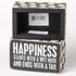 Primitives by Kathy 31145 Paw Print-Trimmed Box Sign, 4 x 2.5-Inches, Happiness Starts with A Wet Nose...