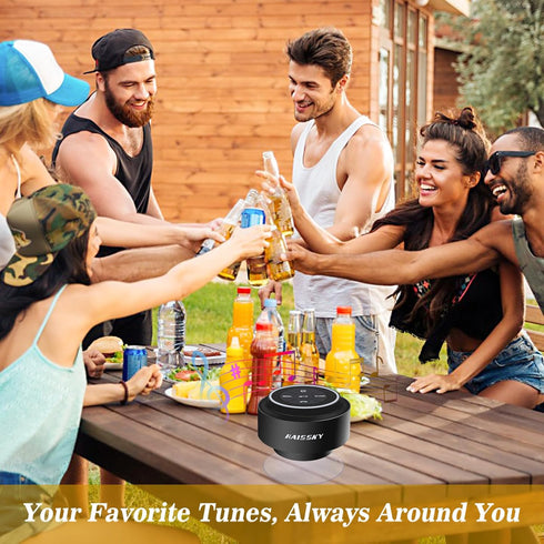 HAISSKY Bluetooth Shower Speakers, Portable Wireless Speaker with Suction Cup, IP67 Waterproof Speaker with LED Light, Pairs Easily to Phones, Tab...