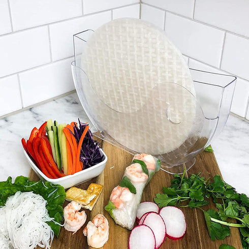 Rice Paper Water Bowl Holder,Summer Roll Water Bowl Rice Paper Wrappers for Spring Rolls 10.62" One Pack(Rice Paper Not Included)...