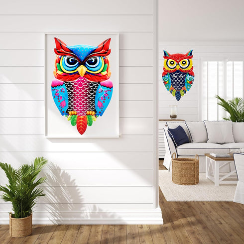 Cruis Cuka Metal Owl Wall Art 13.8 Inch 3D Garden Decor for Outdoor Patio Fence Backyard Decor Lawn Ornaments - Set of 2...