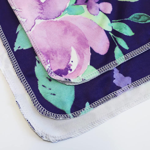 Newborn Swaddle Blanket with Beanie Set,Soft Stretchy Blanket for 0-3 Months Baby Boys and Girls(Purple Flower)...