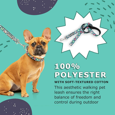 FuzzYard Dinosaur Land Dog Leash | Size S | Comfortable Neoprene Lead for Dogs | Perfect for Outdoor Walking & Training...