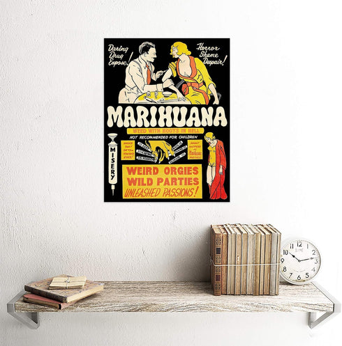 Wee Blue Coo Political Drug Abuse Marijuana Weed Weird Art Print Poster Wall Decor 12X16 Inch...