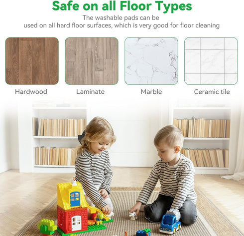 16.5 Inch Flat Mop Refills: 10 Pack Upgraded Microfiber Replacement Mop Pads for Floor Cleaning - Reusable Flat Replacement Mop Refills Heads for ...
