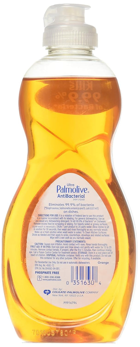 Palmolive Ultra Antibacterial Orange Dish Washing Liquid, 10 oz-2 pack...