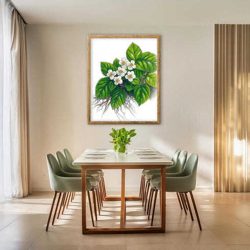 Posterizer 1 pcs-delicate art of white blossoms and lush green foliage 2-Floral & Botanical Art Gift for Men Women Entrepreneur Teens Decor for ...