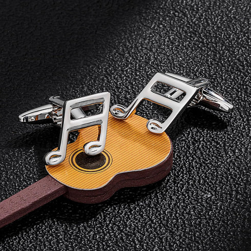 Silver Tone Music Cufflinks For Men with gift box....