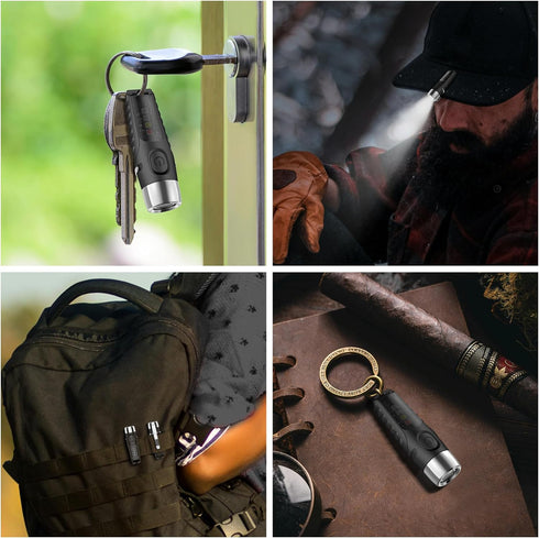 S12Plus Keychain Flashlight?610 High Lumen EDC Pocket Flashlight,USB C Rechargeable Mini LED Flashlight,Small Flashlight for Everyday use, Backpac...