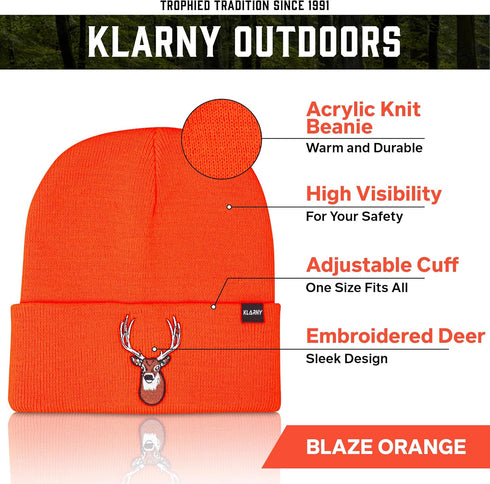 Klarny Hunting Hat for Men, Women, Kids, Comfortable Hunting Beanie, Stretchy Knit Hunter Hat...
