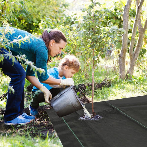 Garden Weed Barrier Landscape Fabric Heavy Duty 3ft x 3ft (1 x 1 Meters) Sheet, Weed Block Ground Cover Gardening Mat for Outdoor Courtyard Flower...