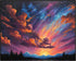 Posterizer 1 pcs- mountains, trees, night sky landscape nature 1-Landscape & Nature Art-Floral Botanical Art- Decor for Home & Office- unframed wa...