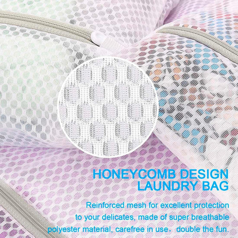 3Pcs Durable Honeycomb Mesh Laundry Bags,Reusable Washing Machine Wash Bags for Delicates 12 x 16 Inches (3 Medium)...
