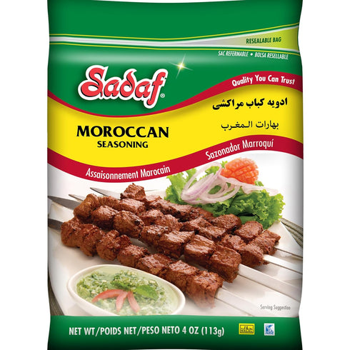 Sadaf Moroccan Seasoning - Moroccan Blend Seasoning for Cooking & Food Flavoring - Moroccan Cuisine - Spices & Seasonings - Kosher - 4 oz Resealab...