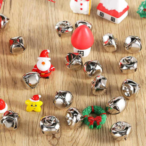 BigOtters 50 Pcs Jingle Bells for Crafting, 1 Inch Craft Bells Bulk for DIY, Home Christmas Decoration, Silver...