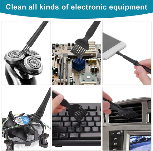 Set of 7 Keyboard Anti Static Brushes, Plastic Handle Portable Cleaning Brushes Computer Keyboard Cleaning Brush Kit for Cleaning Computer Keyboar...