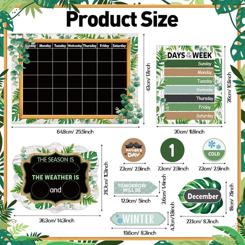 Tenare Calendar Bulletin Board Set, Calendar Seasons Weather Chart Bulletin Board and Classroom Display with Stickers for School Classroom Bedroom...