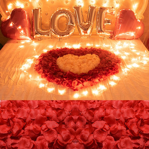 AWCCXMYM 3000 PCS Red Artificial Fake Rose Petals for Romantic Night, Romantic Artistic Festive Atmosphere Creation for Marriage Proposa Wedding V...