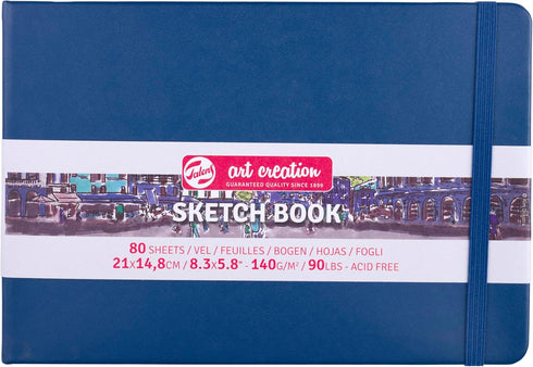 Tarens T9314-235M Art Creations Sketchbook, Drawing Notebook, 8.3 x 5.9 inches (21 x 15 cm), Navy Blue, Thickness 4.9 oz/sq ft (140 g/m2), Fine, A...