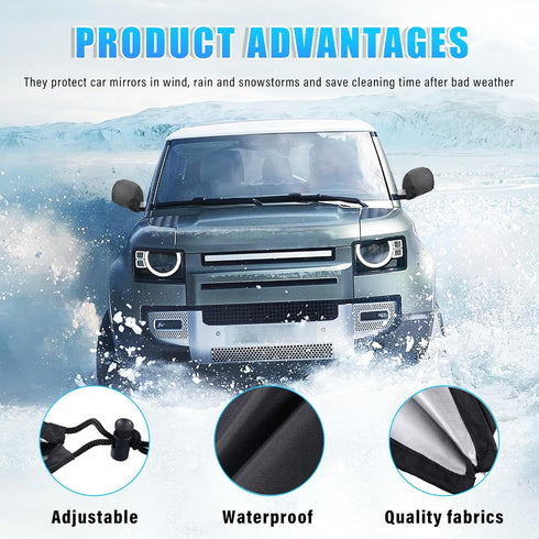 6 PCS Waterproof Side View Mirror Covers, Frost Guard Mirror Cover, Car Mirror Accessories with Drawstrings, Snow Ice Mirror Protective Equipment ...